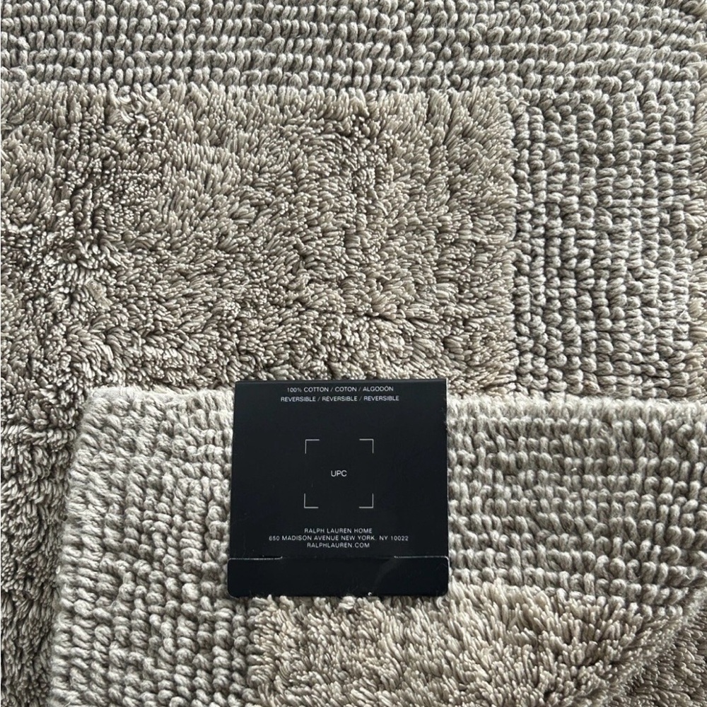 Gorgeous RALPH LAUREN Bath Rug Mat Reversible 100% COTTON Beige Tan - Picture 6 of 6
